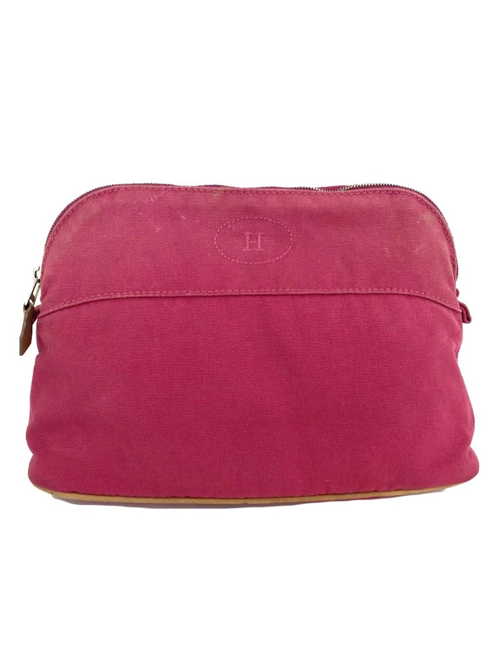 Authentic HERMÈS Paris Bolide Pink Canvas Cosmetic Pouch / Clutch👝